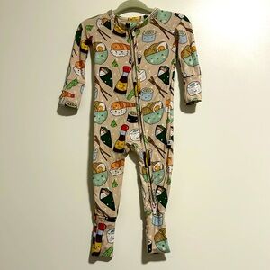Bums and Roses Sushi Convertible Footie 0-3m